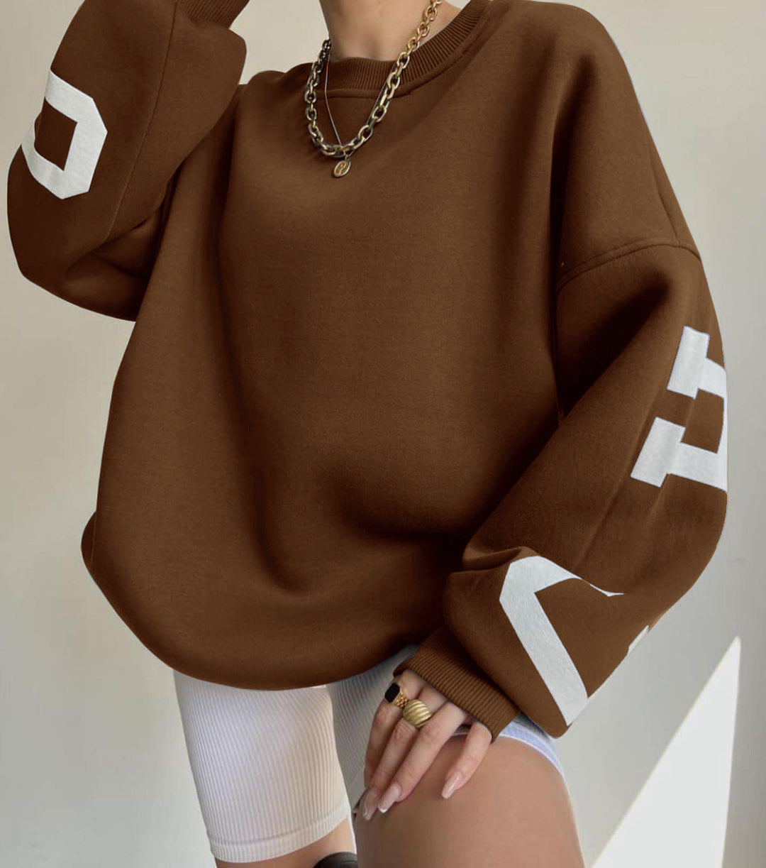 Oversized Sweater Met Ronde Hals