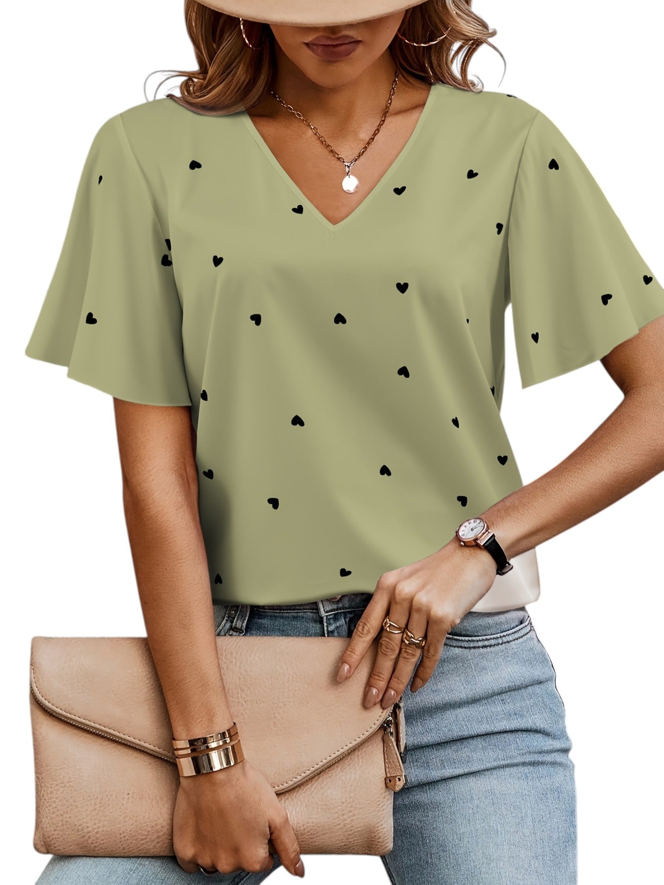 Zomerse Top Met Harten Print
