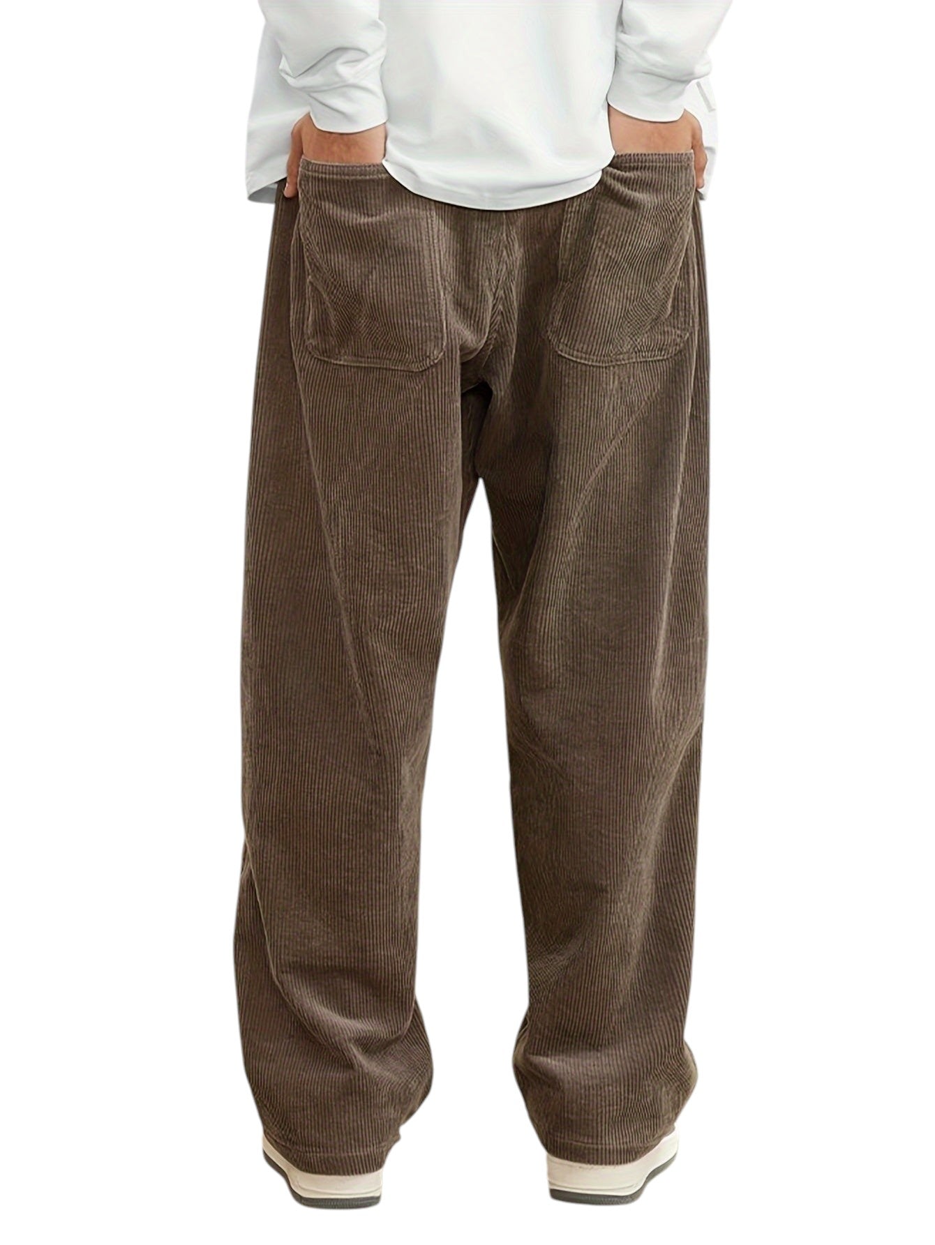 Heren Corduroy Broek Met Zakken