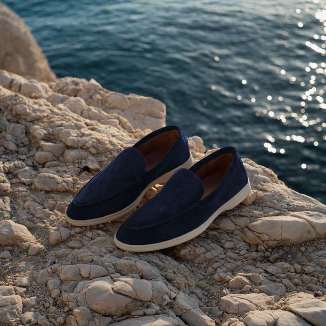 Half Leren Suède Loafers - George