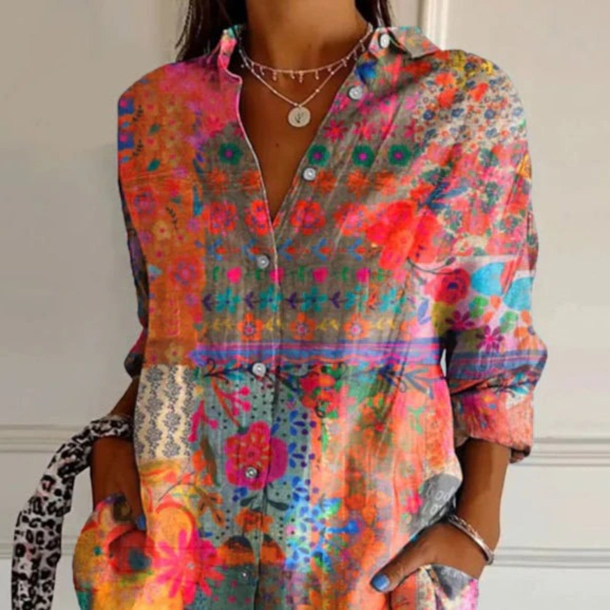 Angela | Casual Zomerblouse Met Bloemenpatroon