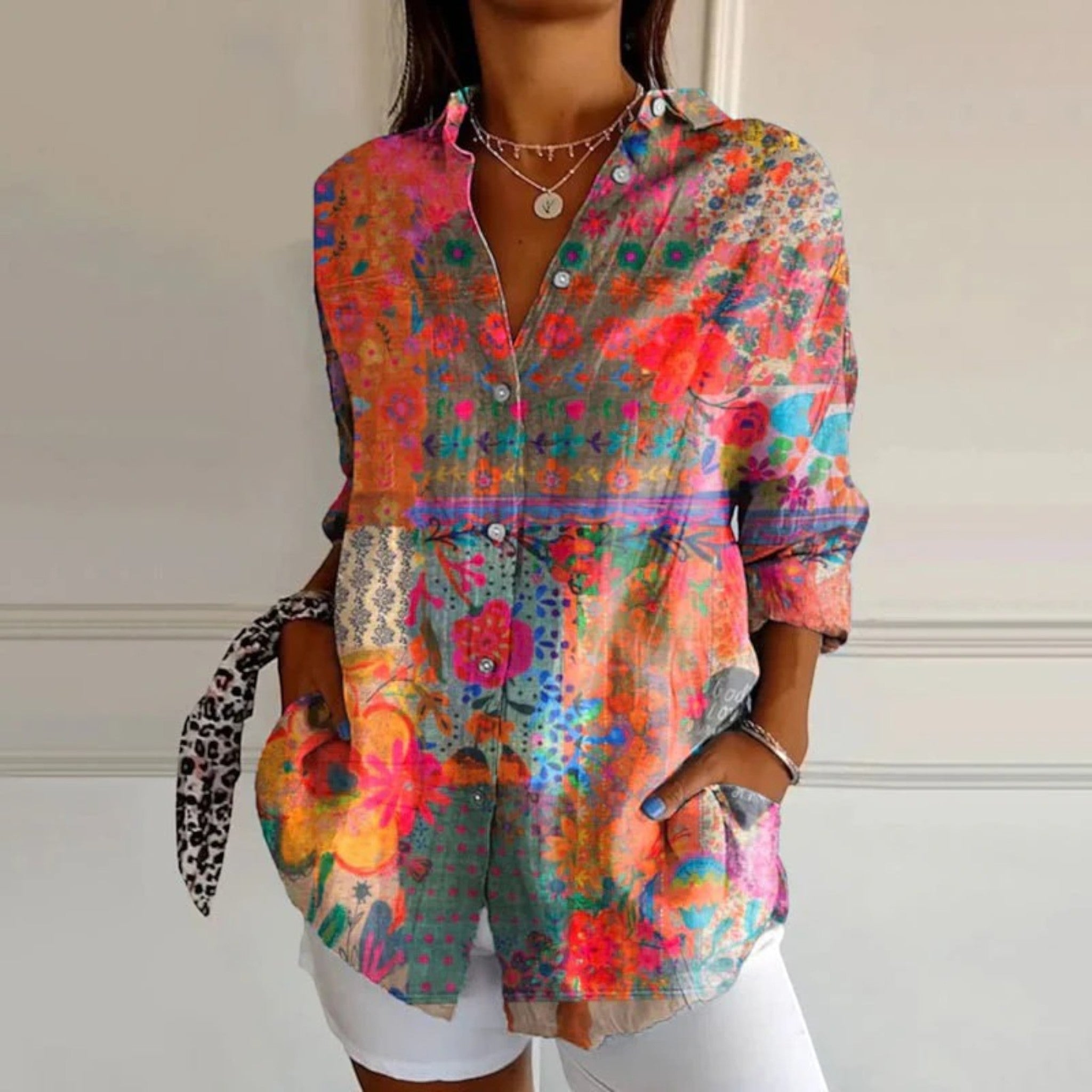 Angela | Casual Zomerblouse Met Bloemenpatroon