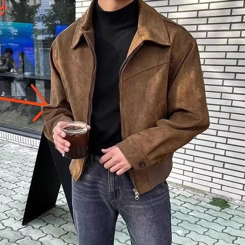 Vinatge suede Retro Heren Jas Voor De Herfst - Matrin