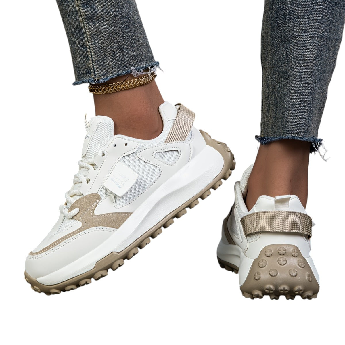 Casual Dames Sneakers Met Hoge Zool