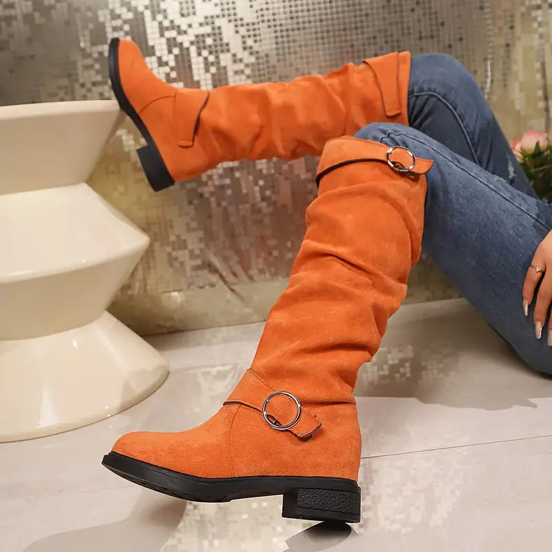 Trendy Hoge Suède Laarzen Voor Dames - Ellie