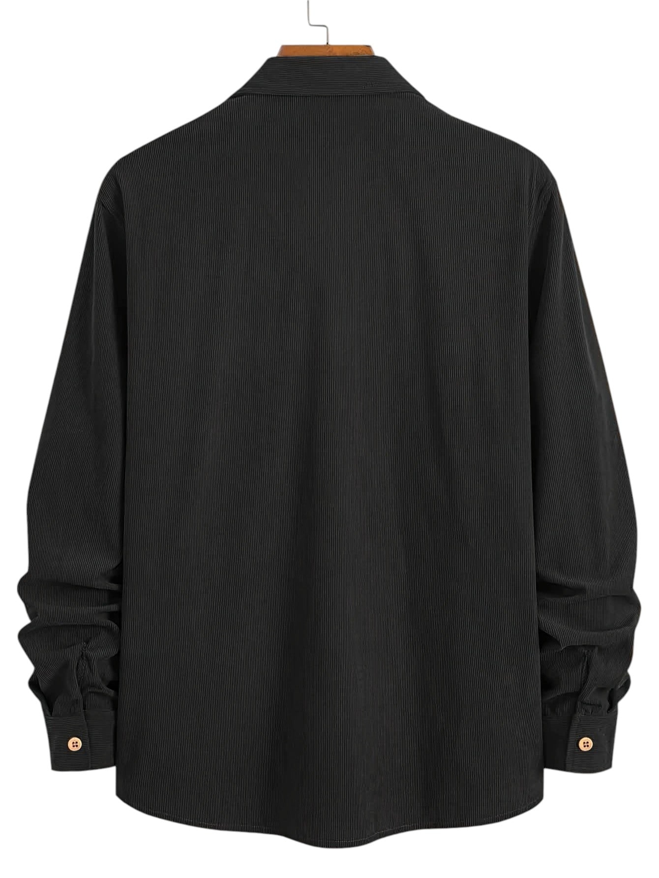 Heren Casual Katoenen Overhemd – Regular Fit, Reverskraag, Voorzakken