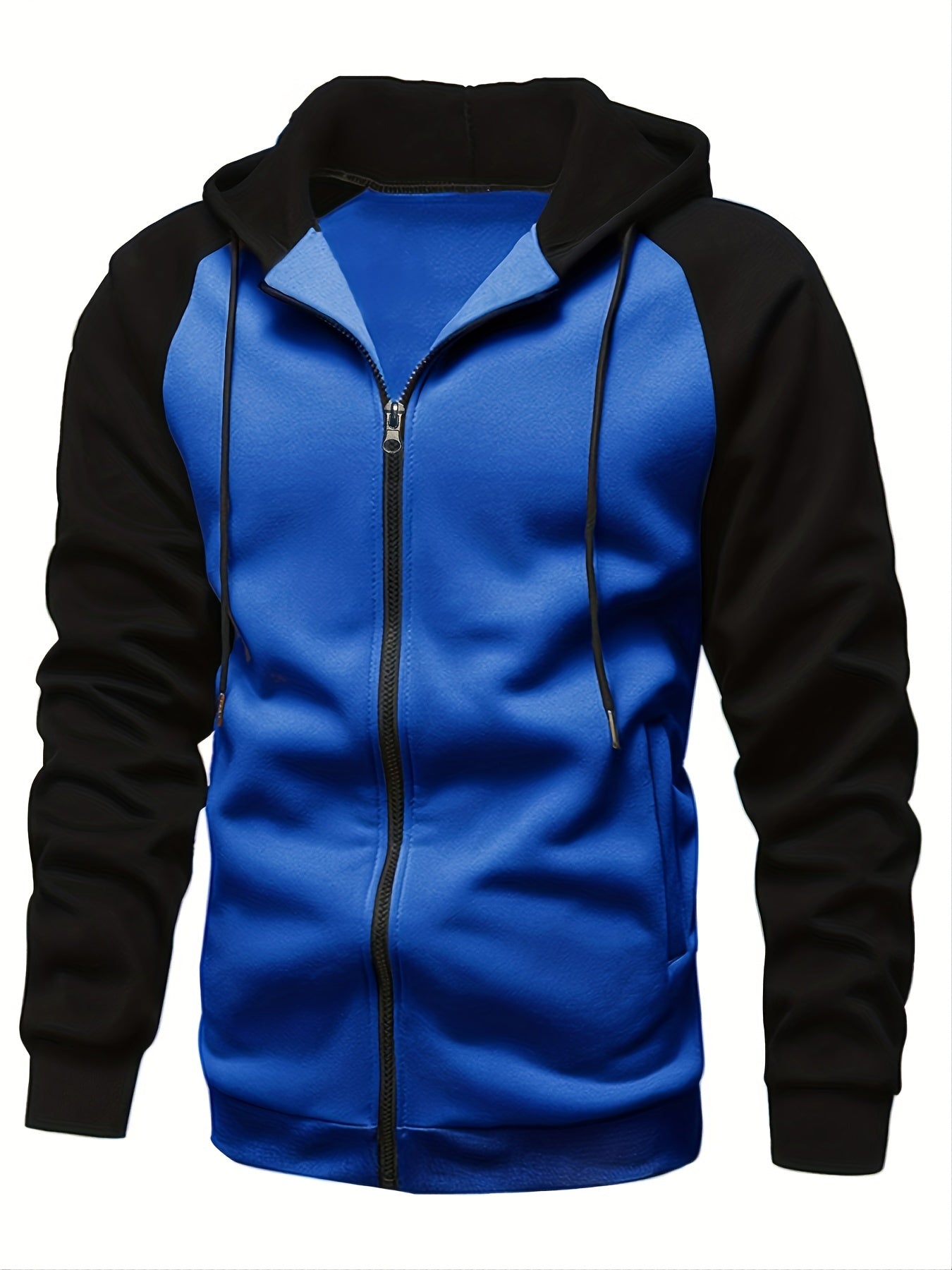 Tweekleurige Hoodie Met Rits Voor Heren | Lange Mouwen