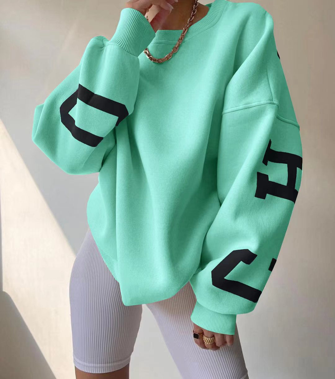 Oversized Sweater Met Ronde Hals
