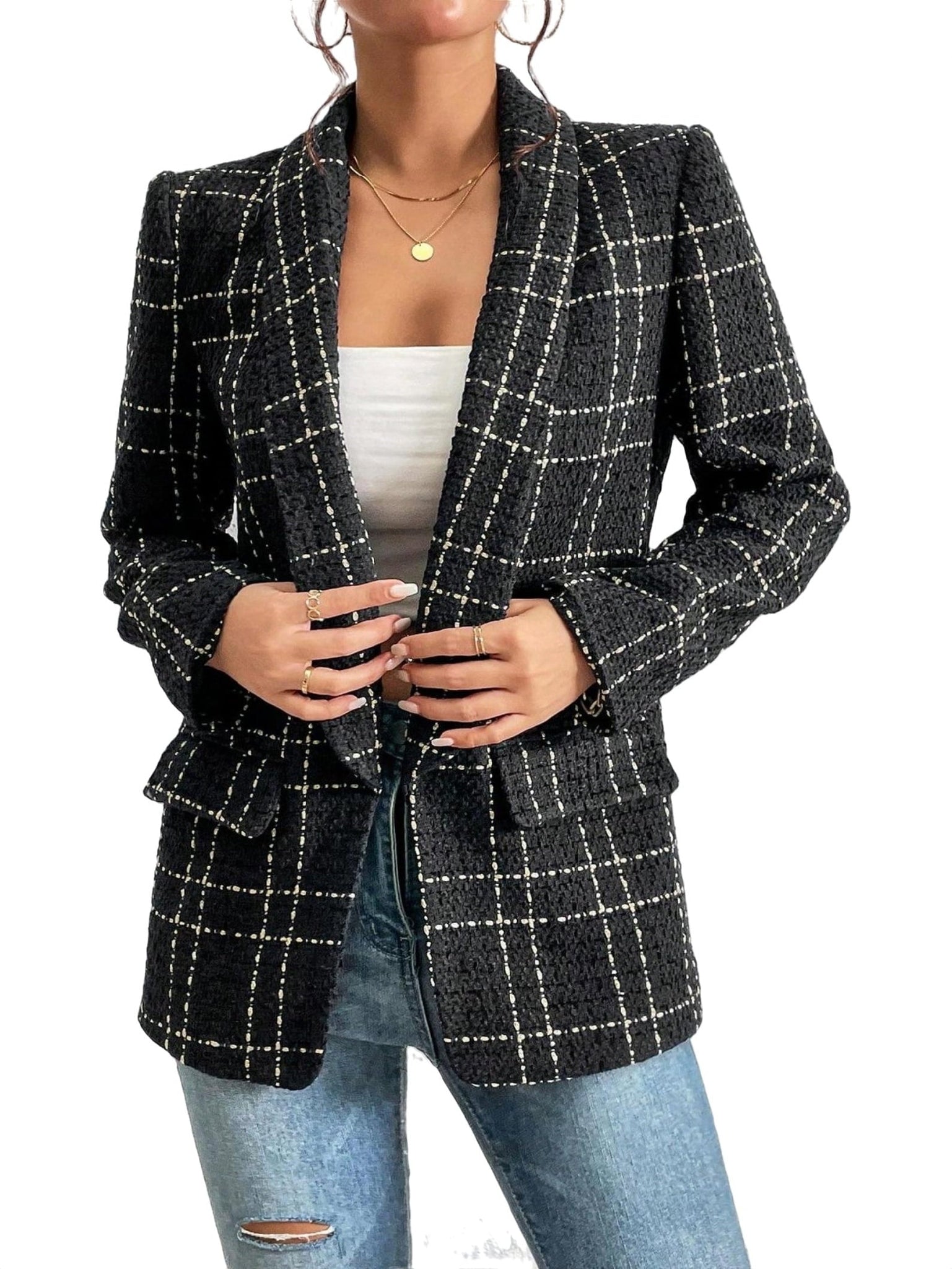 Geruite Dames Blazer Jas - Lucia