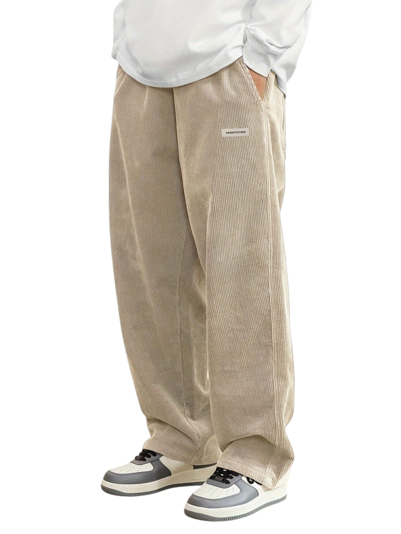 Heren Corduroy Broek Met Zakken