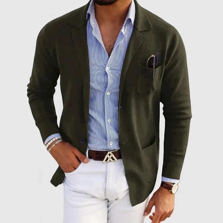 Stijlvolle Heren Blazer Met Zakken & Reverskraag