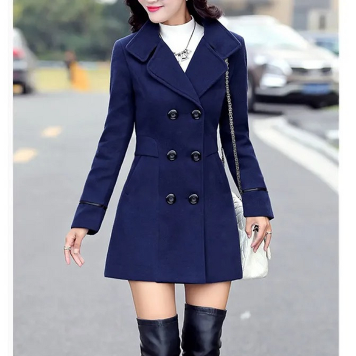 Chaveli - Chique Getailleerde Dames Trenchcoat lange trenchcoat damesjas met knopen 
