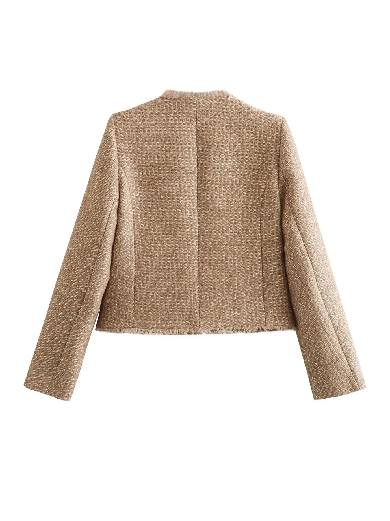 Stijlvol Tweed Jasje Met Knopen