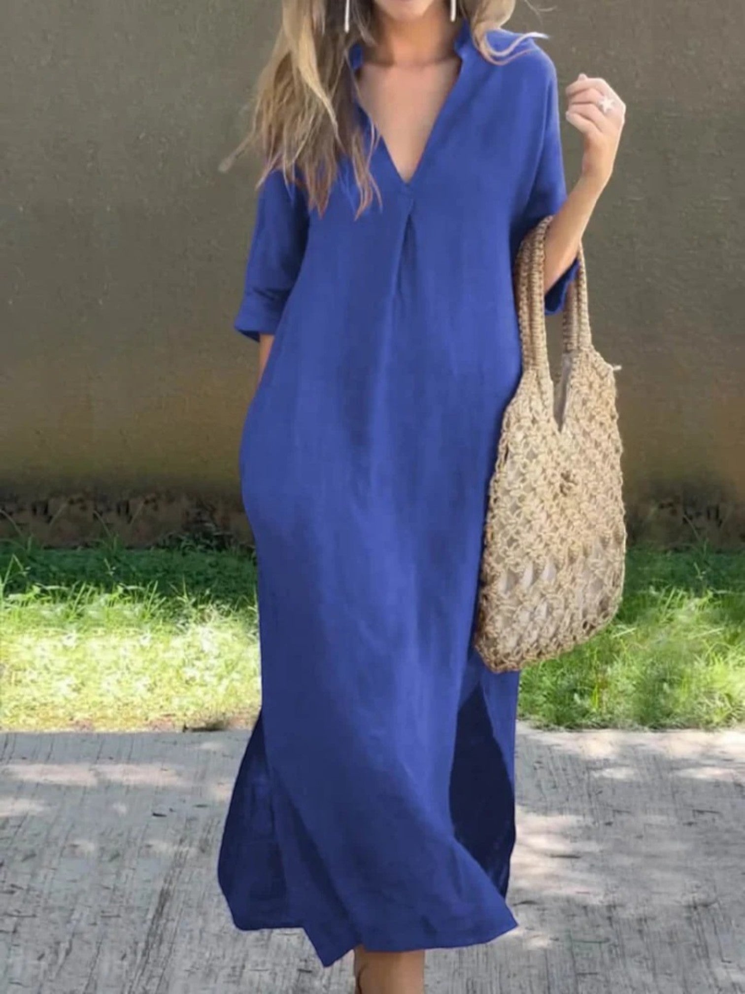 Anouk | Zomerjurkje Met V-hals | Midi