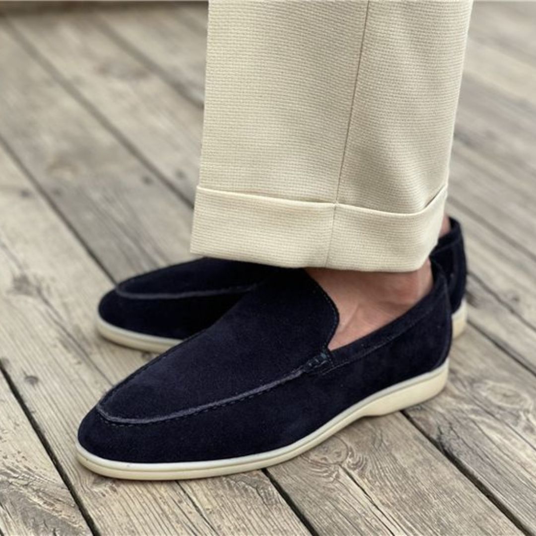 Half Leren Suède Loafers - George