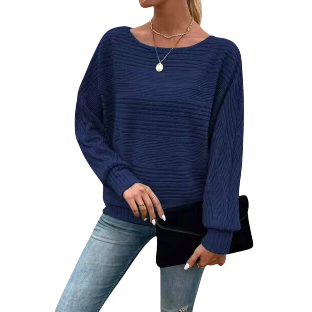 Dames Luchtig Shirt Met Lange Mouwen en Ronde Hals