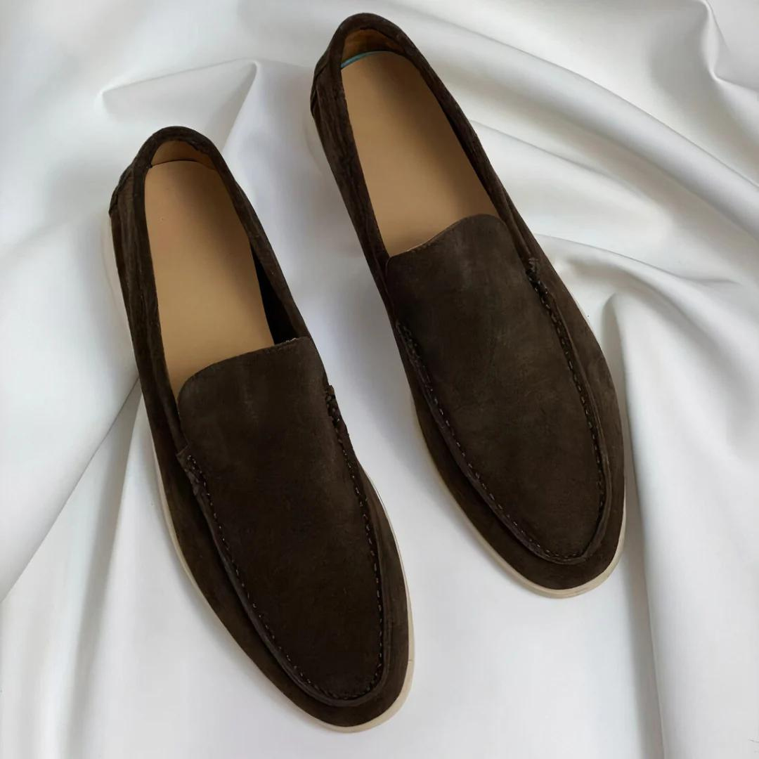 Half Leren Suède Loafers - George