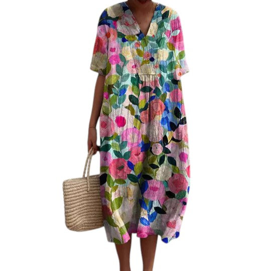 Dames Zomerjurk Met Bloemenprint