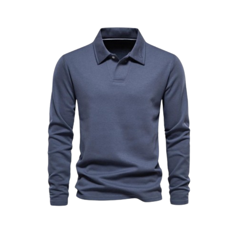 Luxe Polo Shirt Met Lange Mouwen Voor Heren - Lucas
