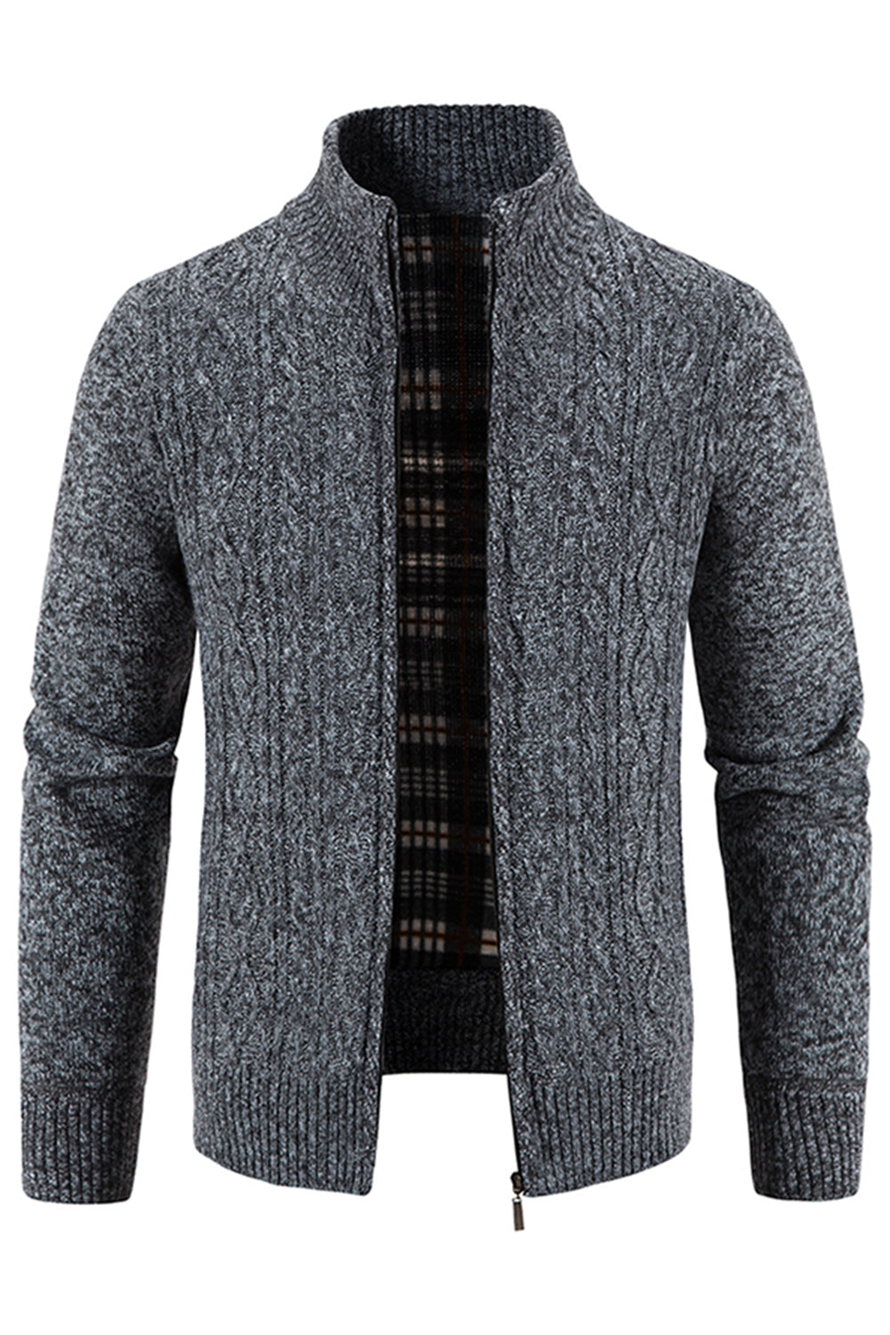 Bordeaux Casual Heren Vest Met Staande Kraag Verdikte Cardigan - Claassen