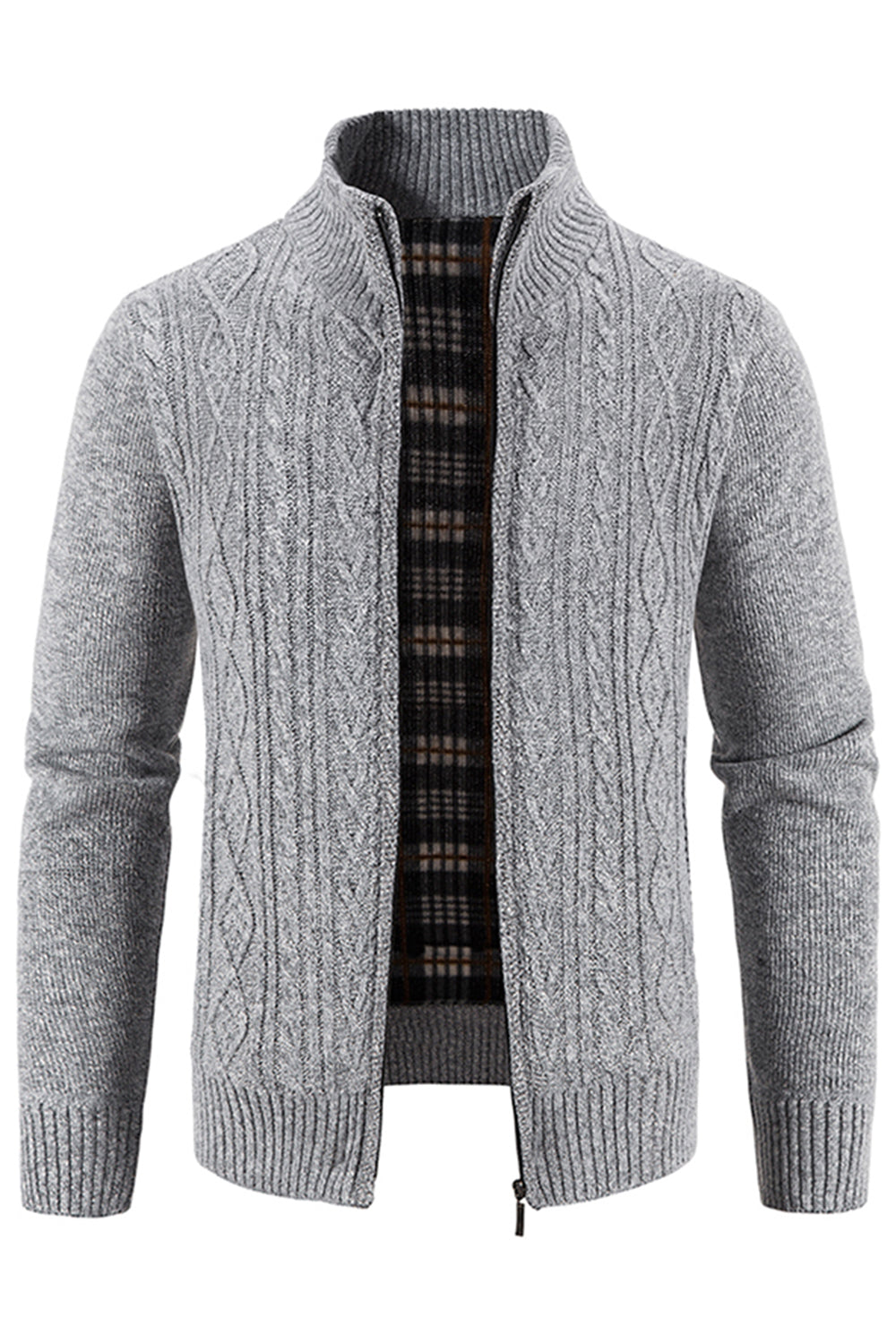 Bordeaux Casual Heren Vest Met Staande Kraag Verdikte Cardigan - Claassen