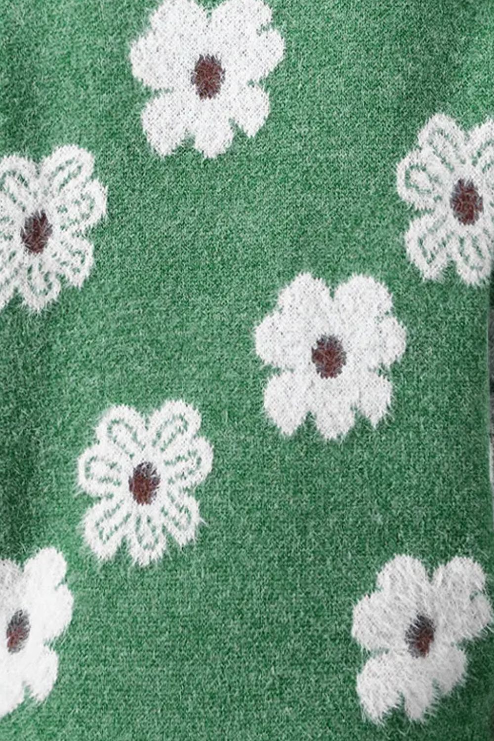 Zachte Sweater Met Halve Rits & Bloemenprint - Anna