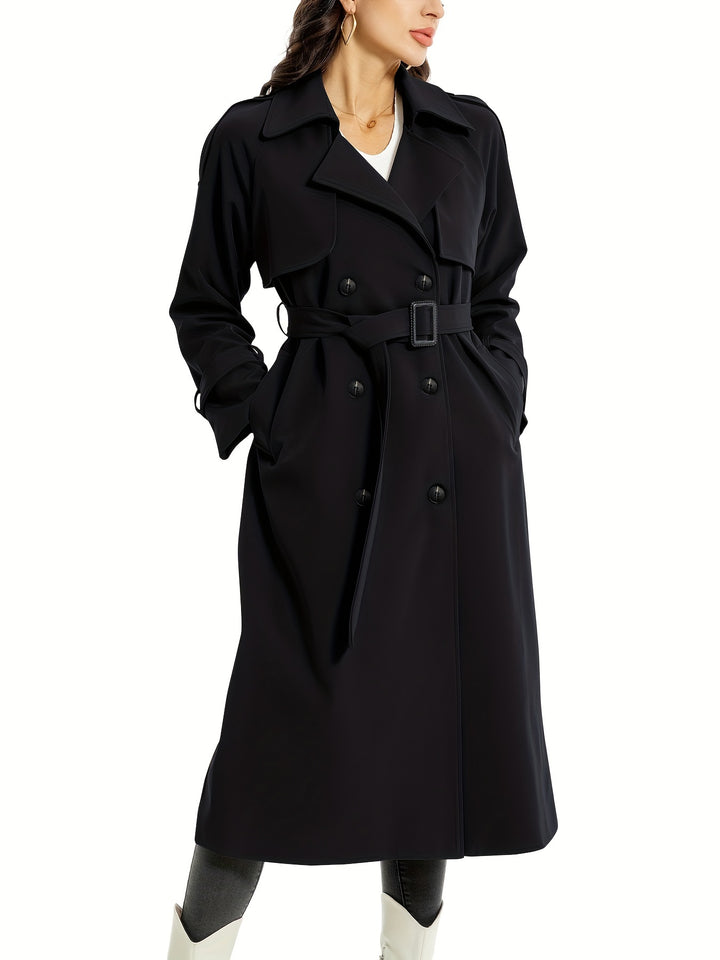Dubbelzijdige Lange Trenchcoat Met Riem - Elena