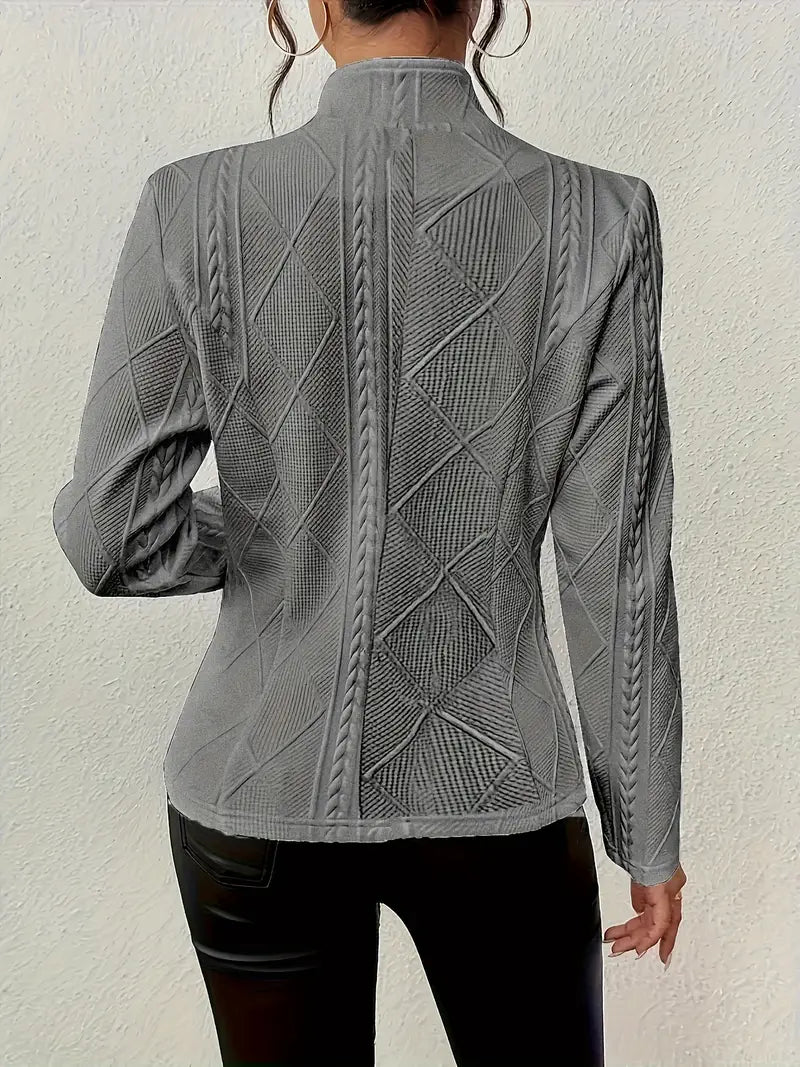 Stijlvol Effen Kleuren Jasje Met Knopen