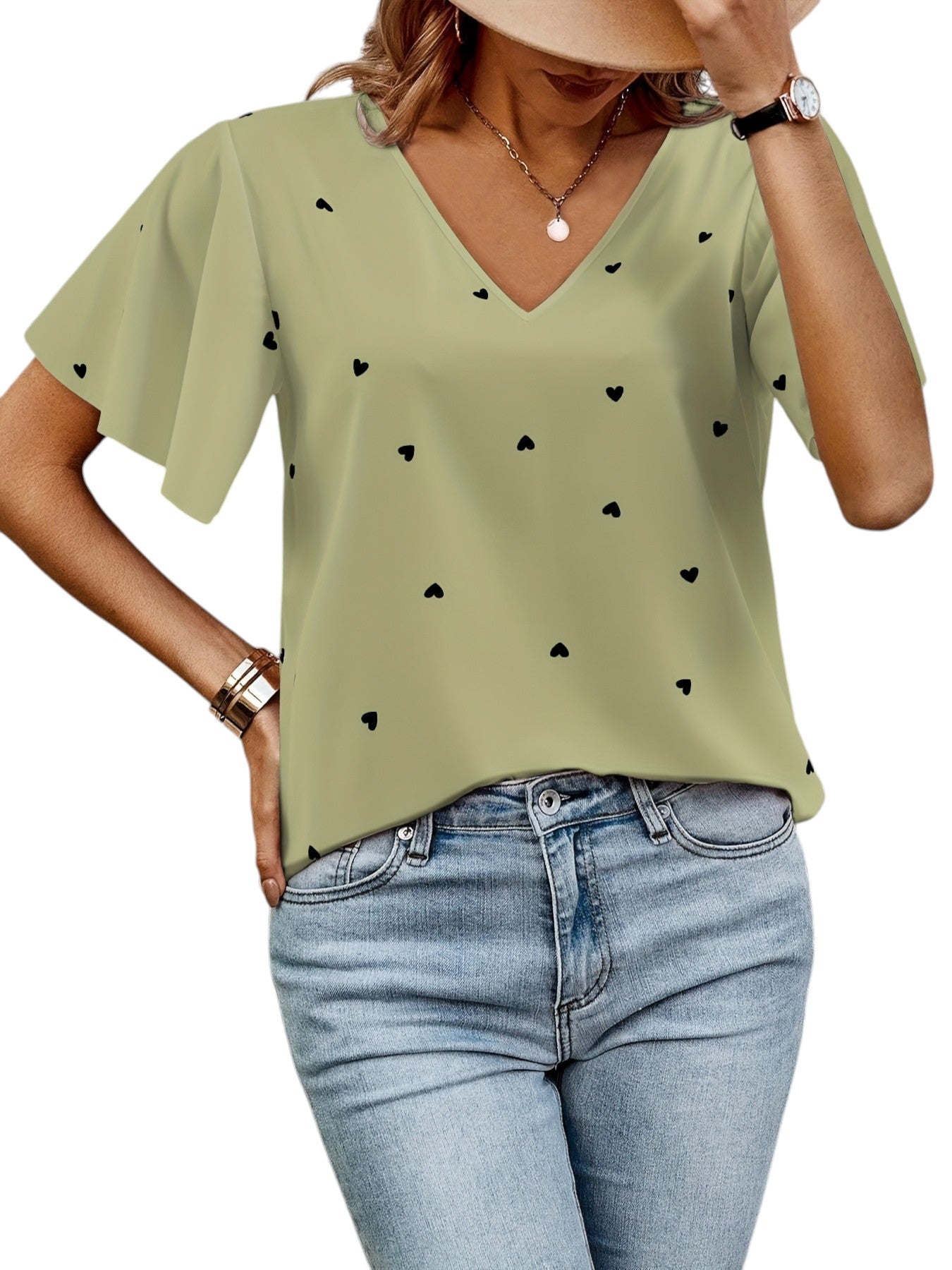 Zomerse Top Met Harten Print
