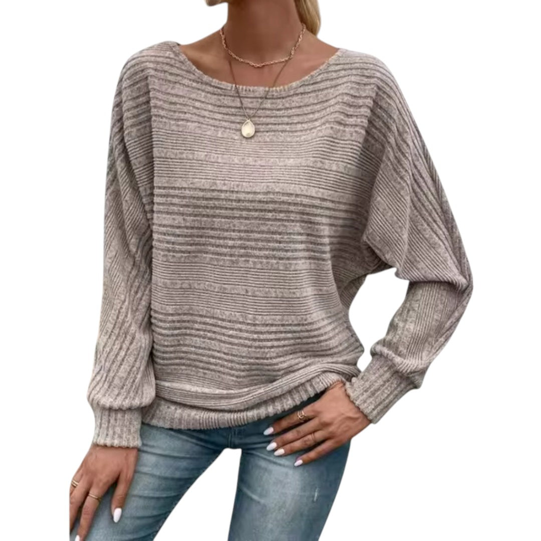 Dames Luchtig Shirt Met Lange Mouwen en Ronde Hals