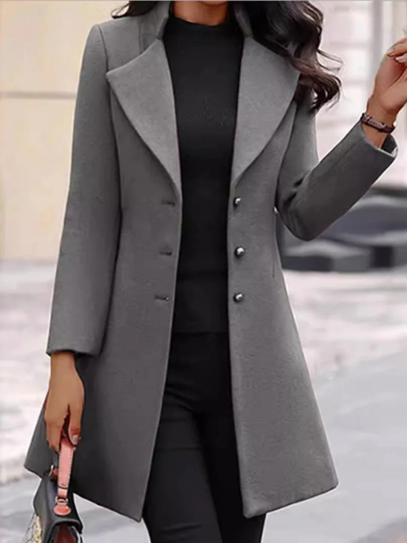 Chanea - Slim-fit Trenchcoat Damesjas  met knopen chique elegant comfortabel najaarsjas