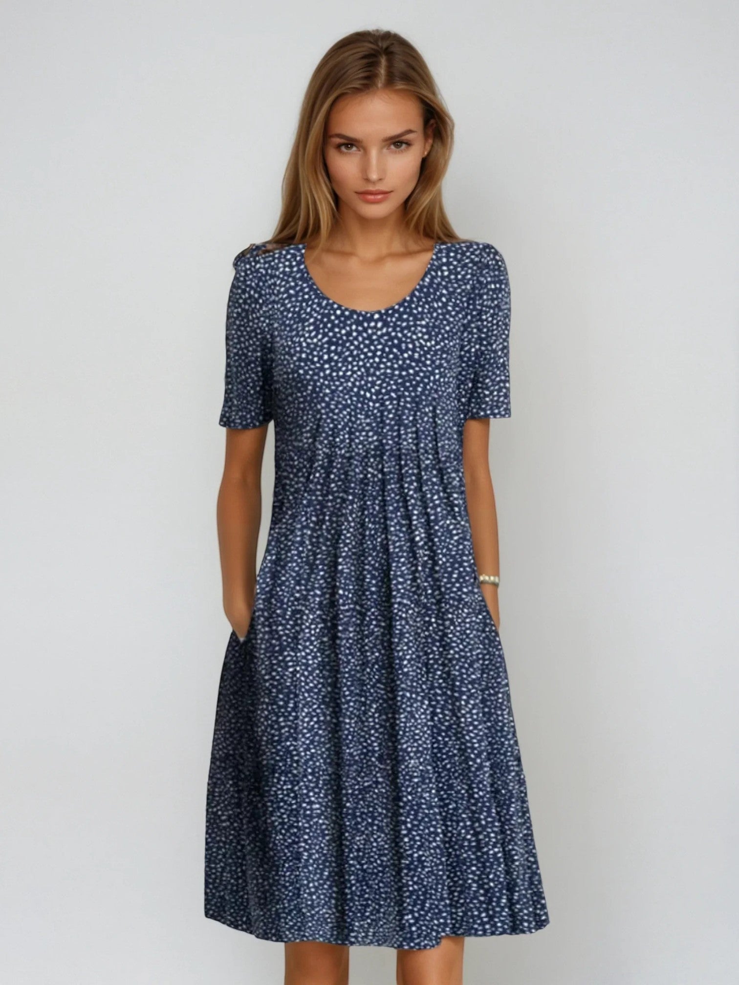 Calista | Midi Zomerjurk Met Bloemenprint