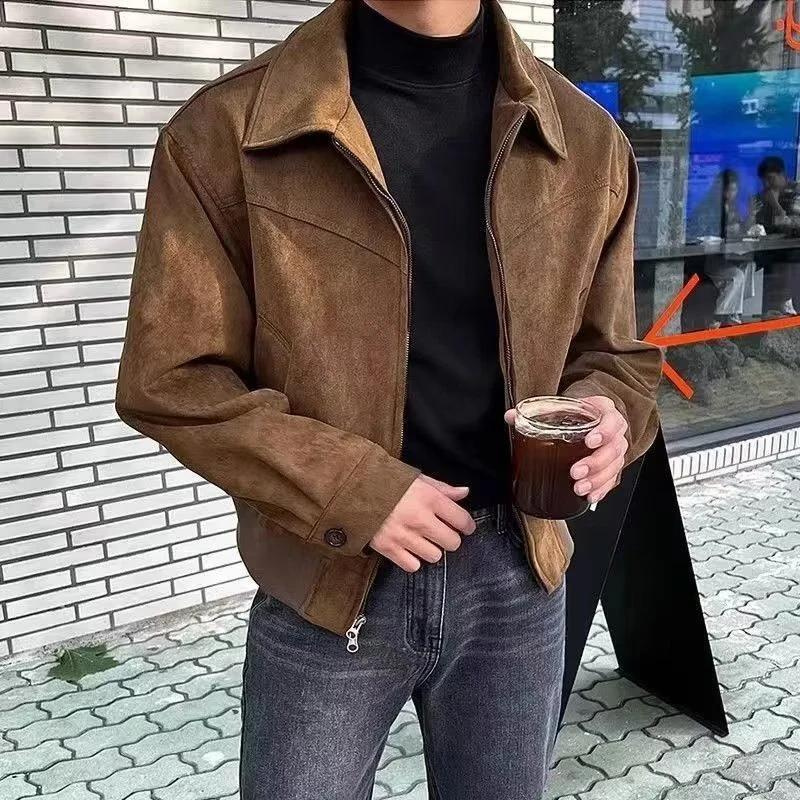 Vinatge suede Retro Heren Jas Voor De Herfst - Matrin