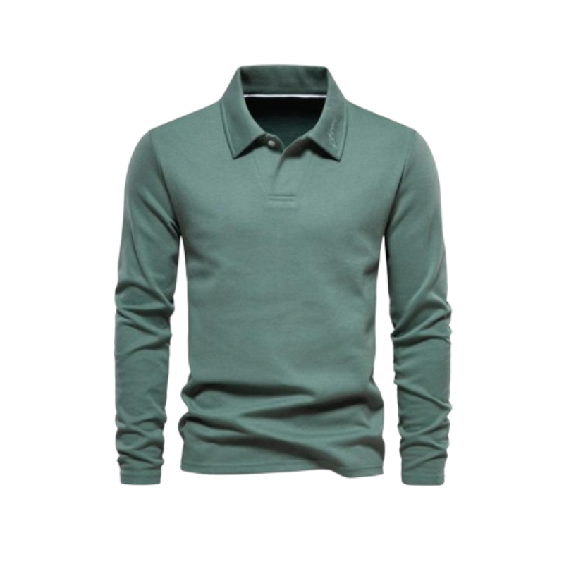 Luxe Polo Shirt Met Lange Mouwen Voor Heren - Lucas
