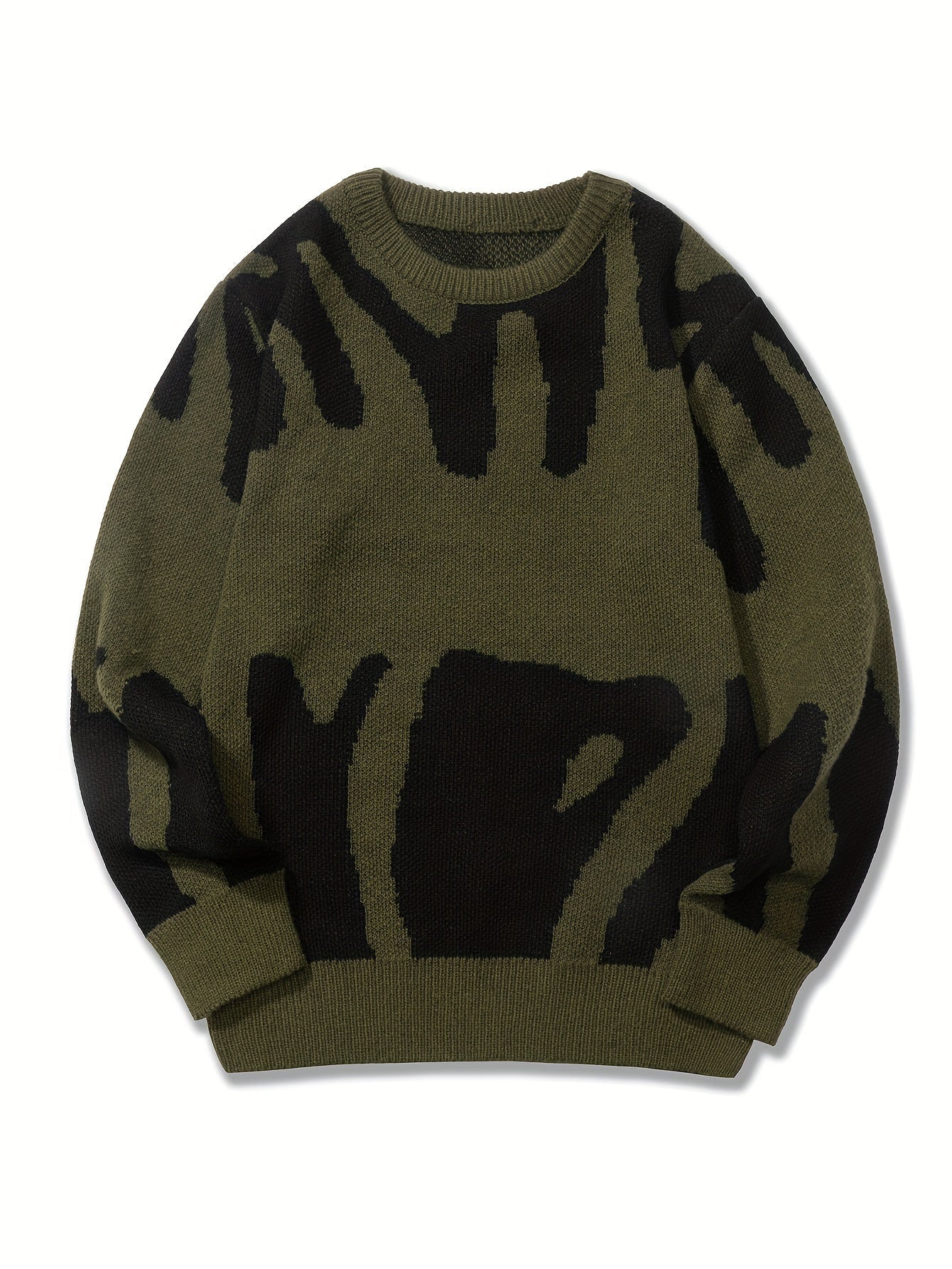 Oversized Gebreide Trui Met Print Voor Heren - Jay