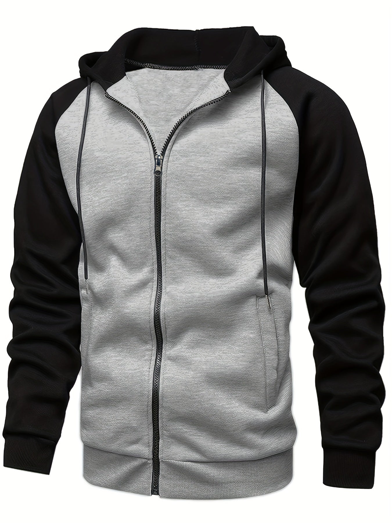 Tweekleurige Hoodie Met Rits Voor Heren | Lange Mouwen