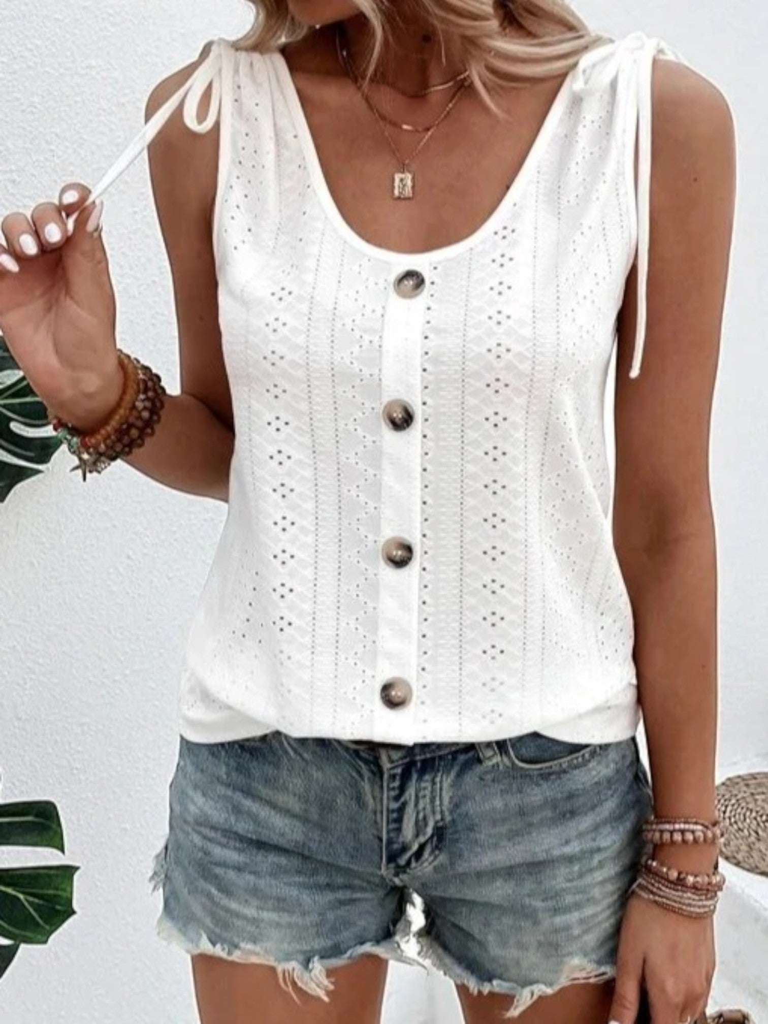 Calista | Casual Gebreide Zomer Top | Mouwloos
