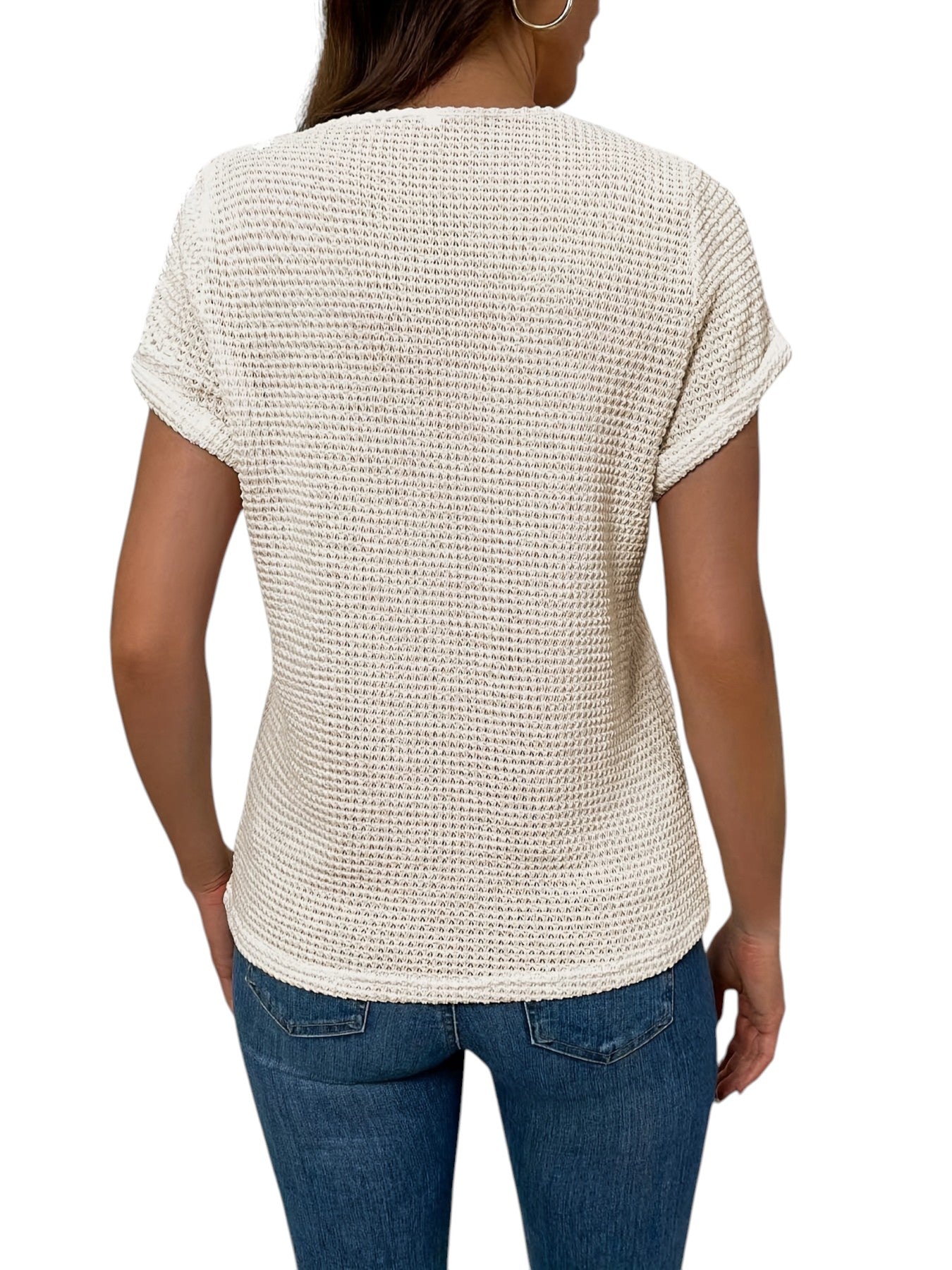 Zomerse Dames Top Met Korte Mouwen