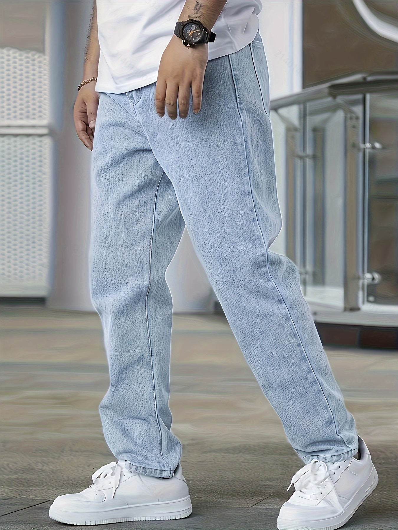 Casual Straight Leg Lichte Washed Heren Jeans - Velanza