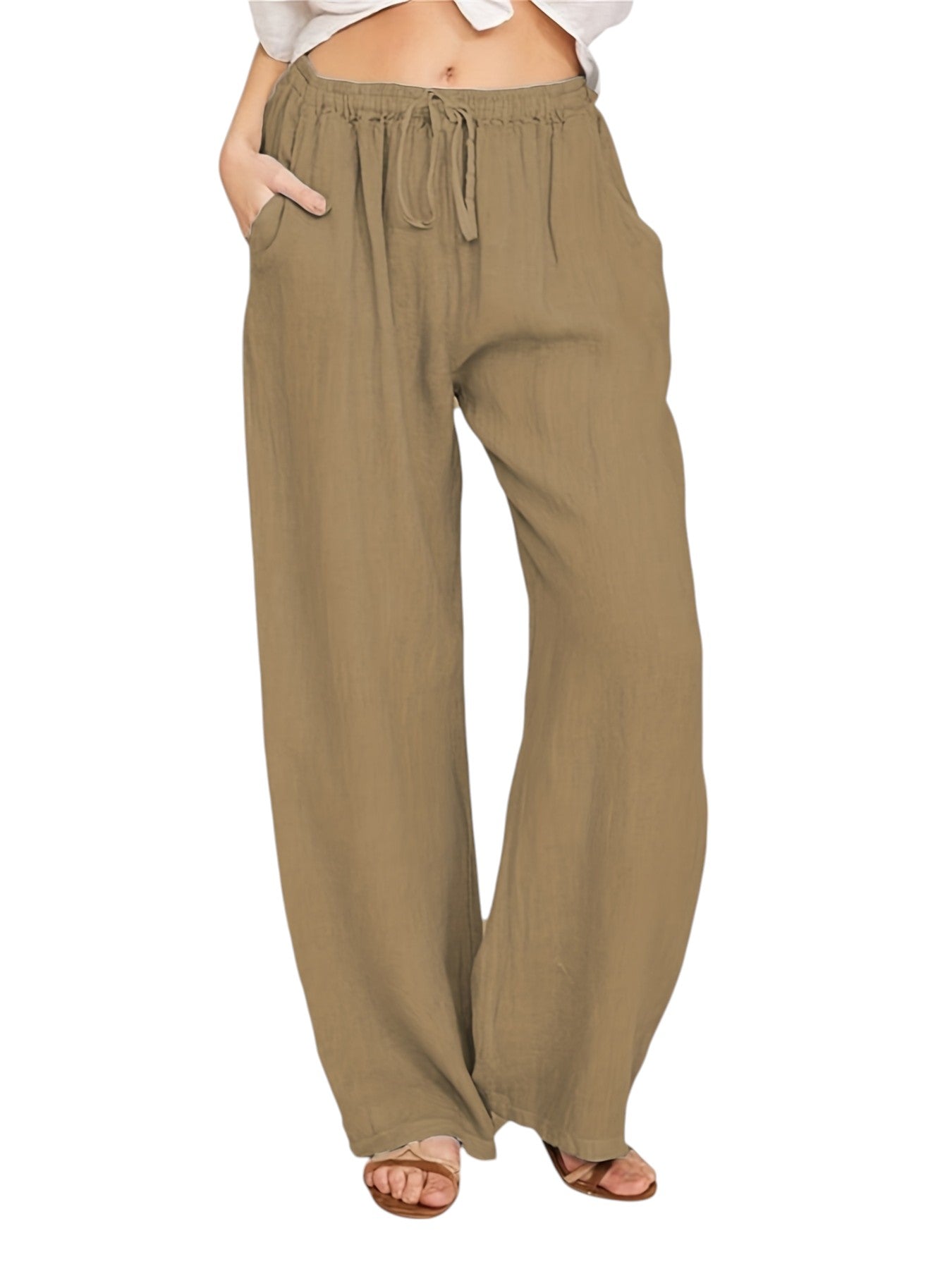 Wijde Dames Broek Met Hoge Taille