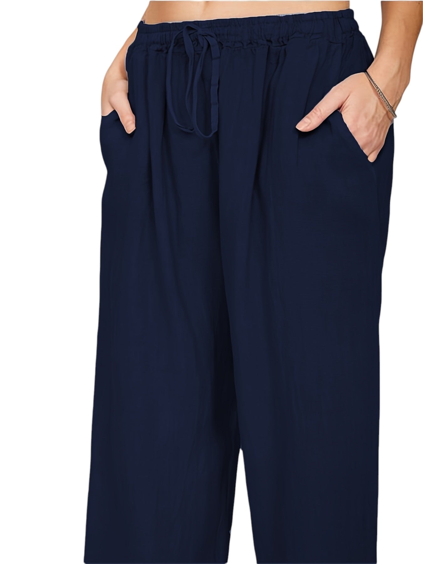 Wijde Dames Broek Met Hoge Taille