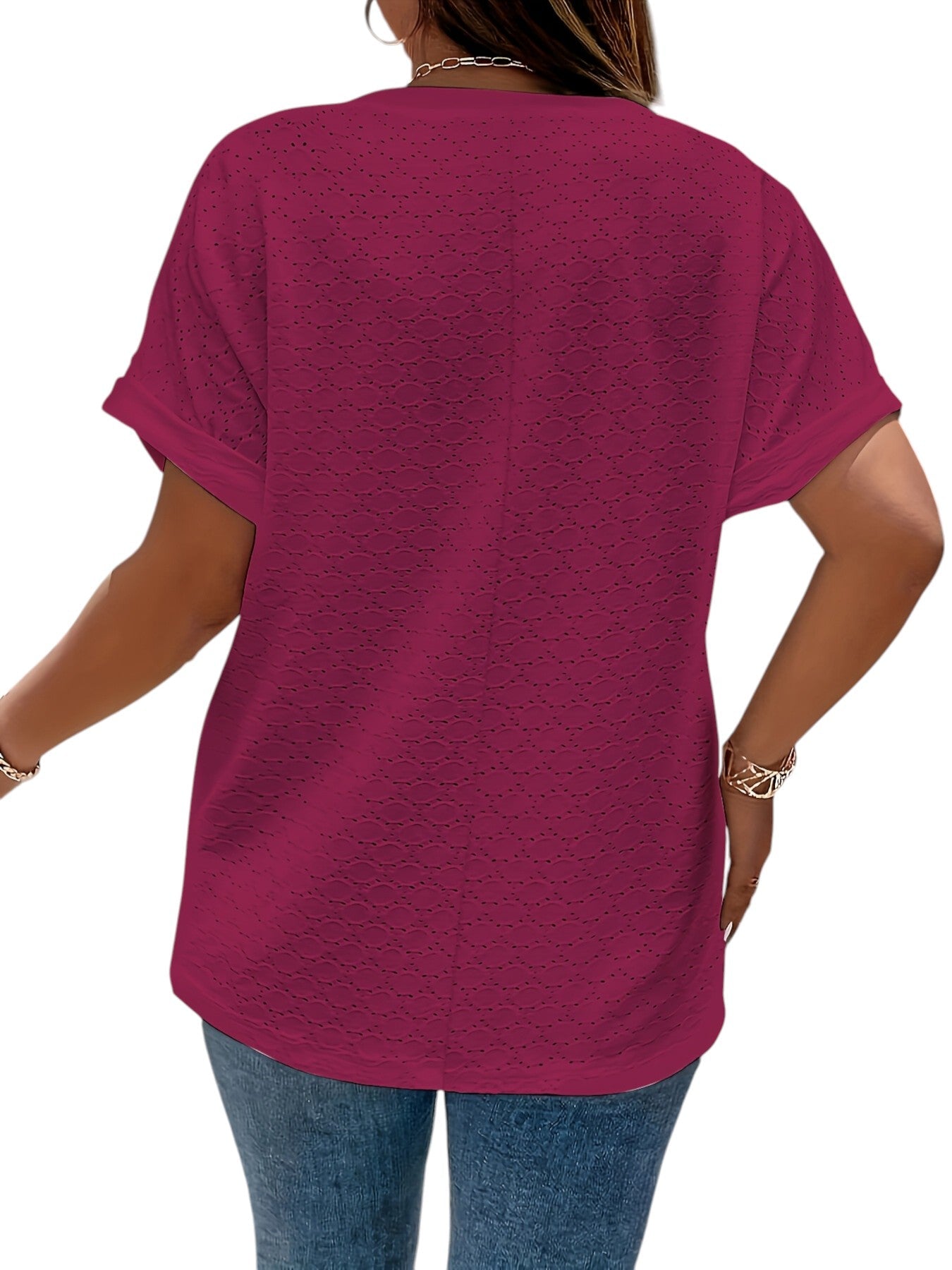 Stijlvol Dames Shirt Met V-hals en Korte Mouwen