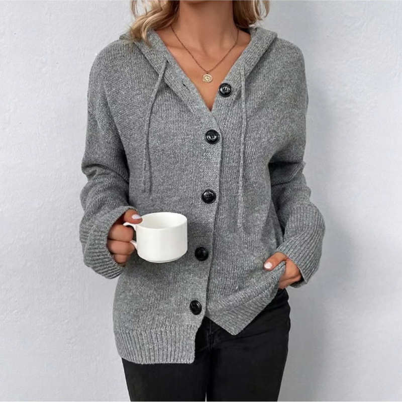 Casual Vest Met Capuchon | Knoopsluiting
