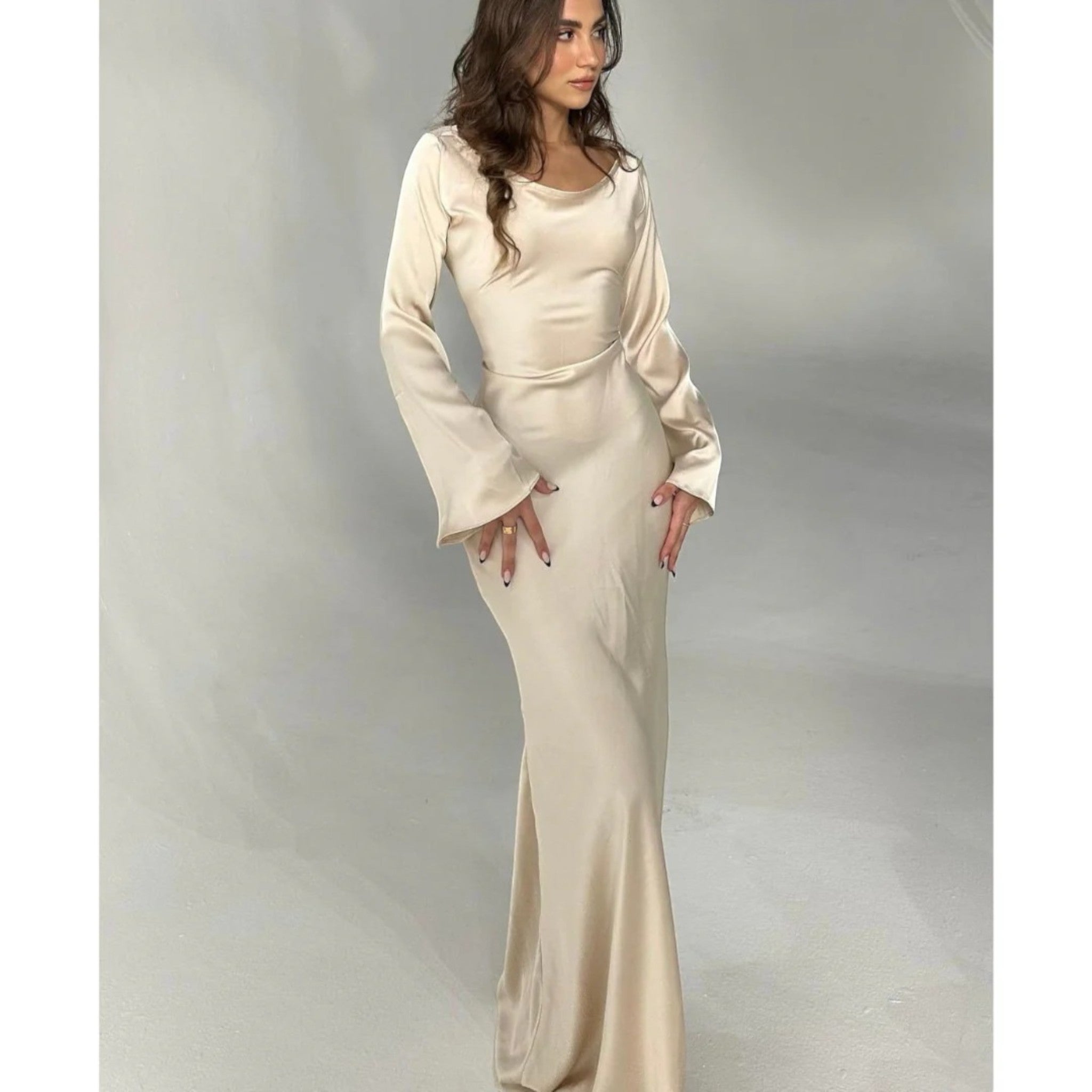 Chaveli | Maxi Jurk Met Lange Mouwen