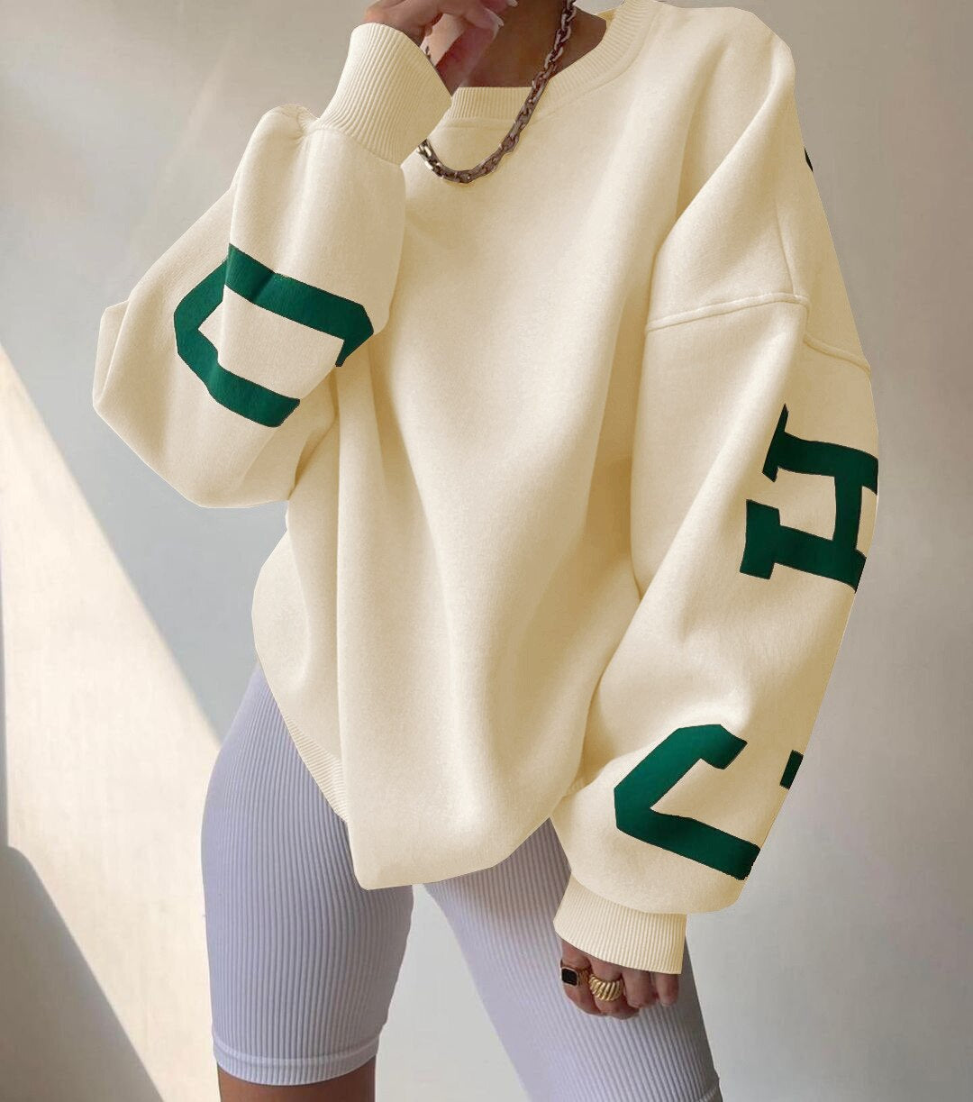 Oversized Sweater Met Ronde Hals
