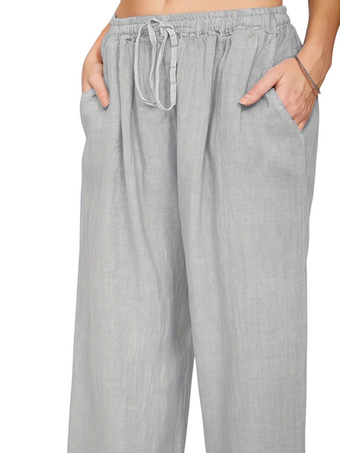 Wijde Dames Broek Met Hoge Taille