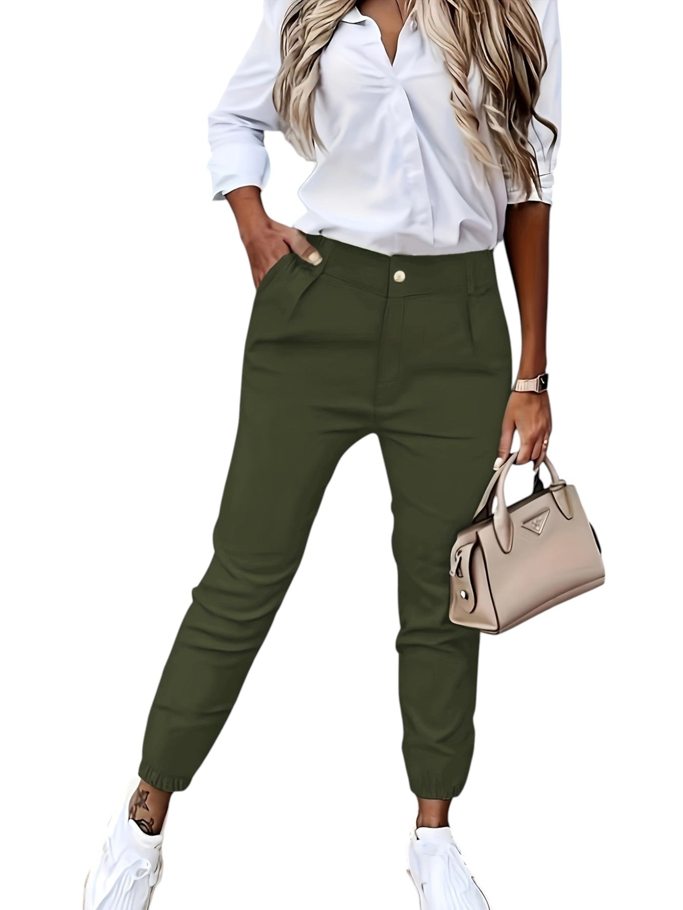 Vera - Casual Nette Dames Broek Met Hoge Taille