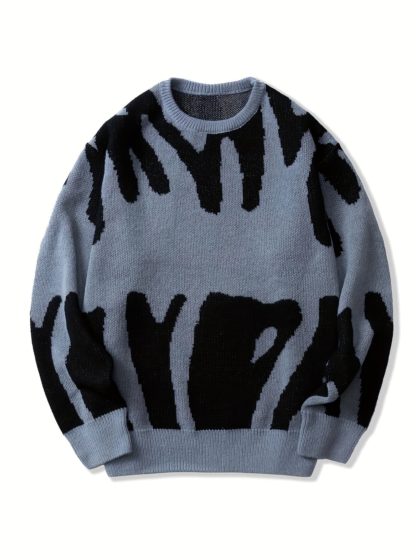 Oversized Gebreide Trui Met Print Voor Heren - Jay