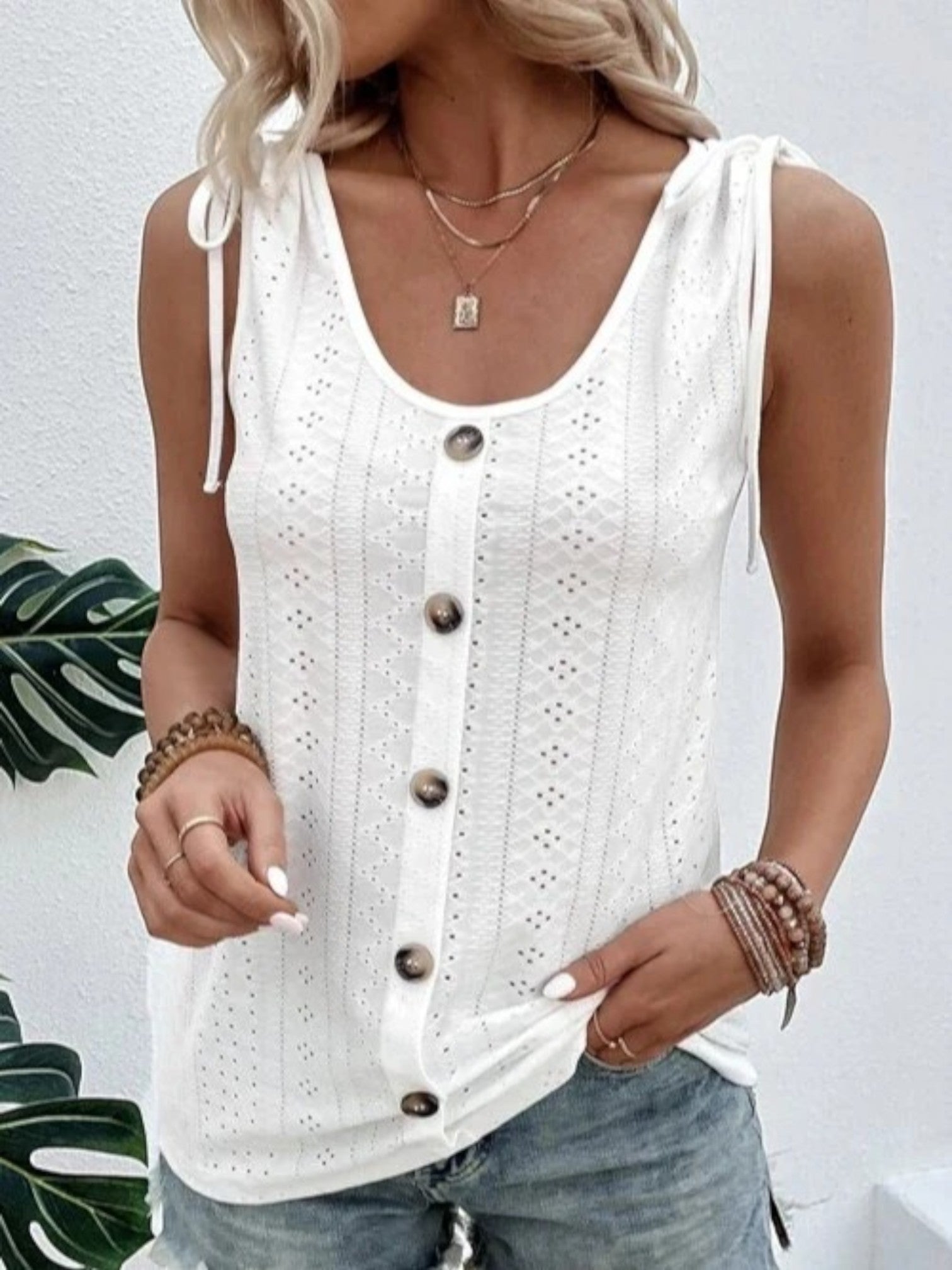 Calista | Casual Gebreide Zomer Top | Mouwloos