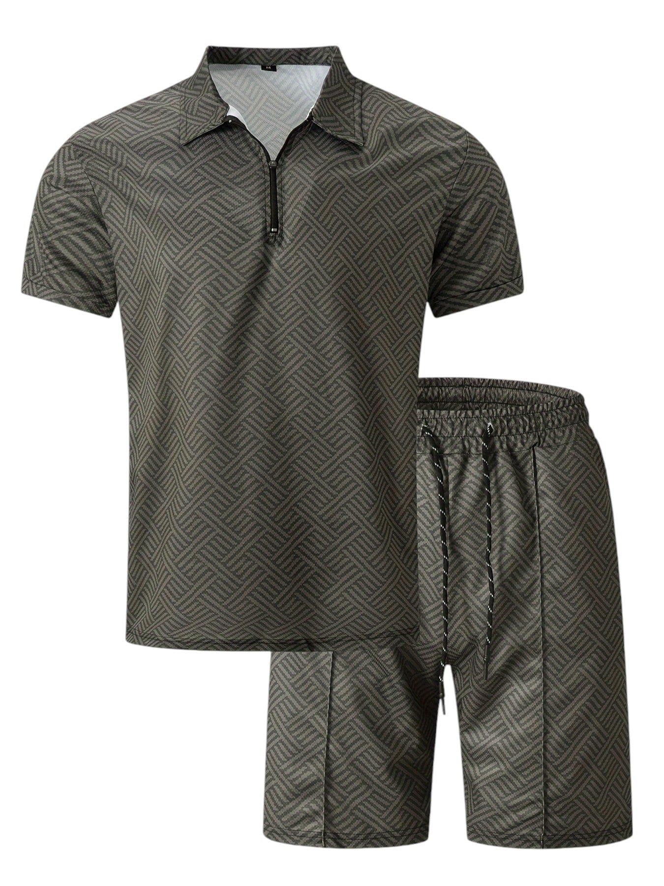2-Delige Heren Set Half Zip Polo & Shorts